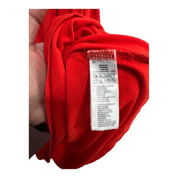 Forever 21 Red Scoop Sleeveless Pleated Dress Size S - Picture 12 of 12